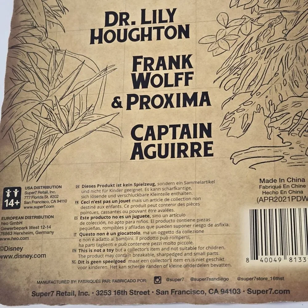 DISNEY JUNGLE CRUISE REACTION FIGURE LOT OF 2 LILY & FRANK SUPER 7